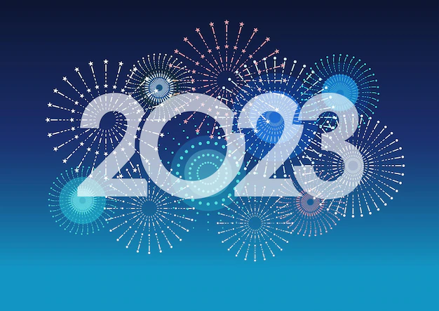 year-2023-logo-fireworks-blue-background-vector-illustration_8130-1117